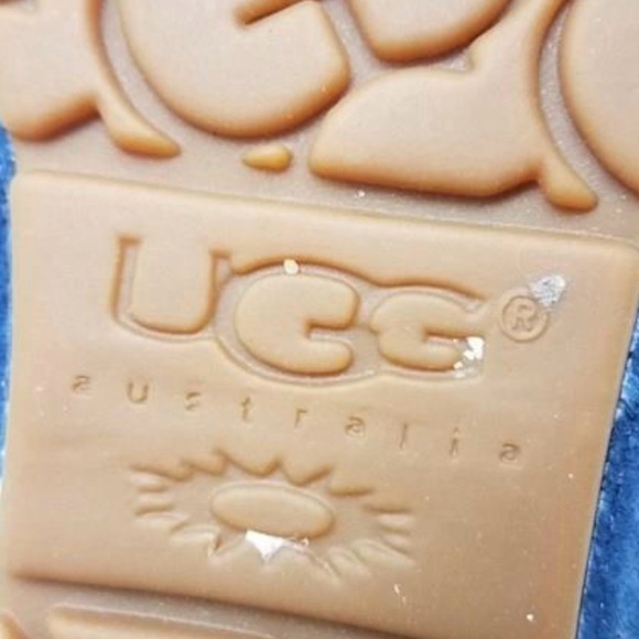 UGG Blue Suede Sherpa Fleece Lined Rubber Sole Moccasins - Picture 5 of 5